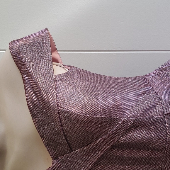 B.SMART PINK SHIMMERY OFF SHOULDER DRESS SIZE MEDIUM - Picture 4 of 7